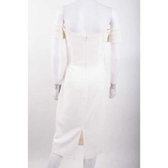 Dress The Population Womens Off The Shoulder Dress M Off white Ivory NWOT - Picture 6 of 7